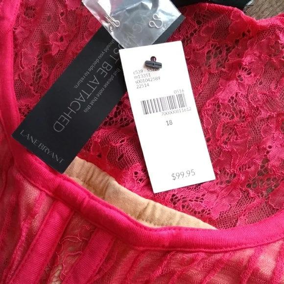 Lane Bryant brand new hot pink and flesh tone bodycon - Picture 2 of 4